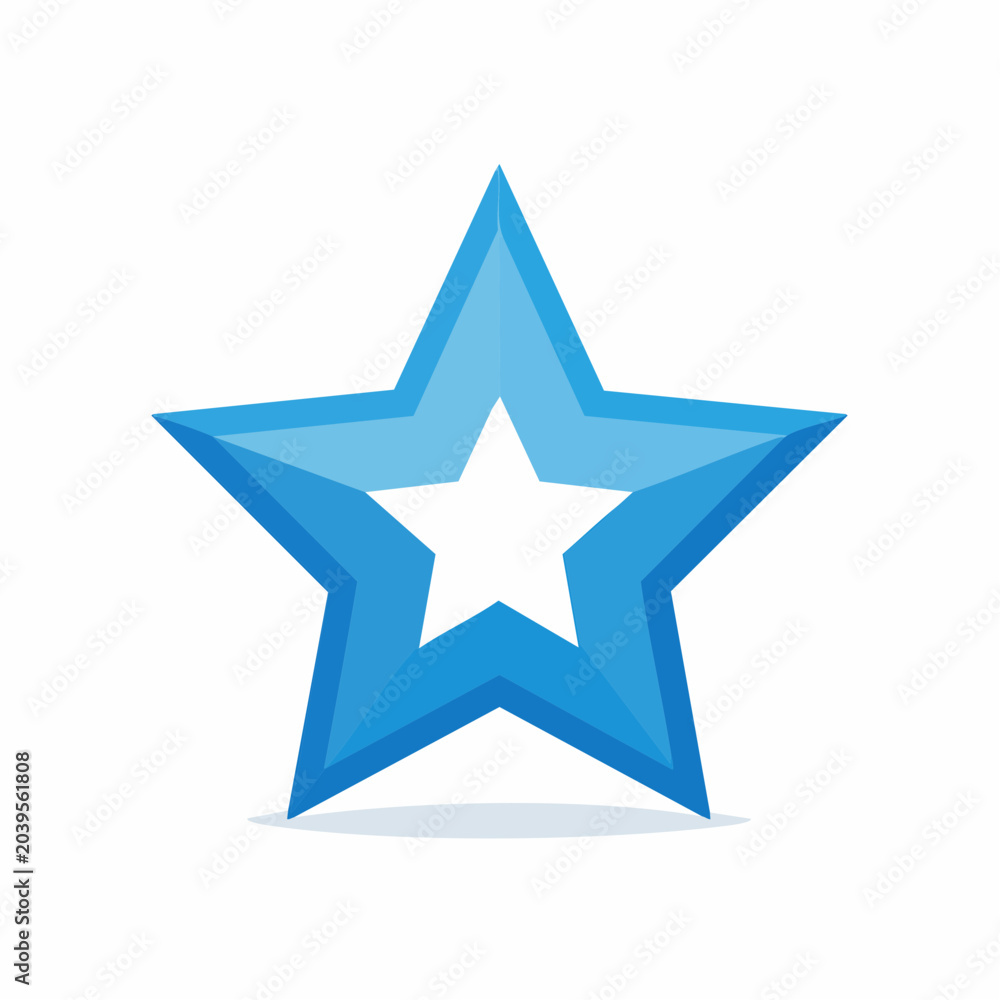Obraz premium Blue Star Icon with Gradient and Shadow