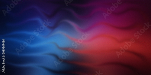 Fotografía Abstract wave background featuring fluid curves with deep blue and rich red lighting effects on dark grainy fabric texture