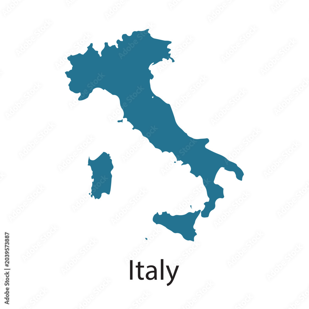 Obraz premium Vector Outline Map of Italy Country with Descriptive Label