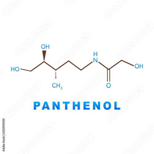 Photos Panthenol molecular structure. vector illustration