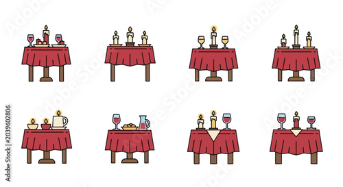 Photos Romantic Dinner Table Setting Icons