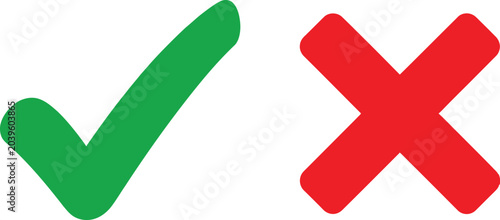 Foto Green check mark and red cross icons