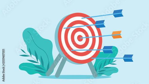 Foto Illustration of a target with arrows