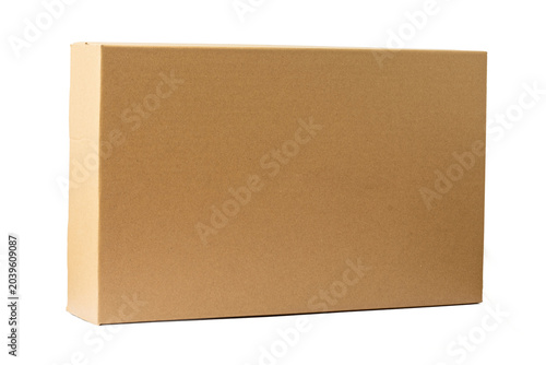 The brown paper box package for mockup high resolution image