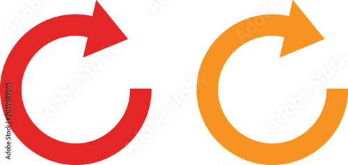 Photos Red and orange circular arrows pointing clockwise