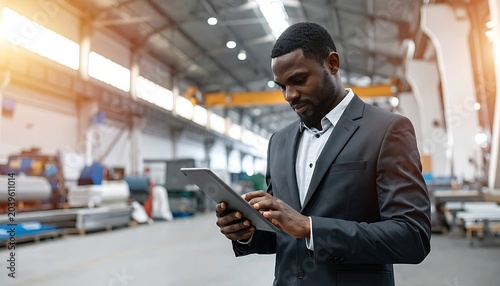 Industrial man with tablet