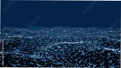 Photos undulating landscape in digital painting style terrain scenery waves ground blue