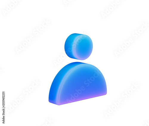 Modern 3D user avatar icon with vibrant blue and purple gradients