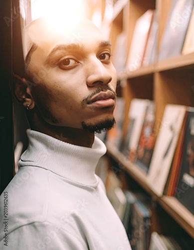 Man in white turtleneck