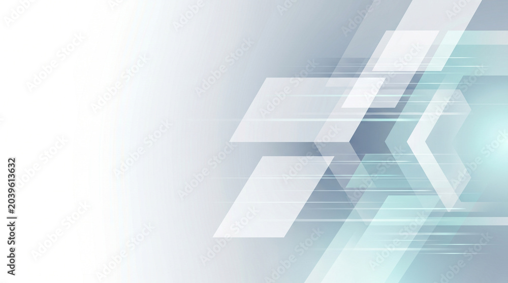 Fototapeta premium Abstract technology background with geometric shapes and motion lines, futuristic concept design with light blue and grey gradients