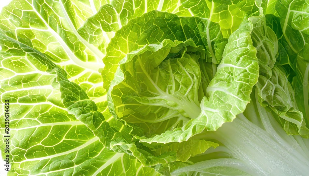 Fototapeta premium Fresh Green Lettuce Leaves Closeup View.