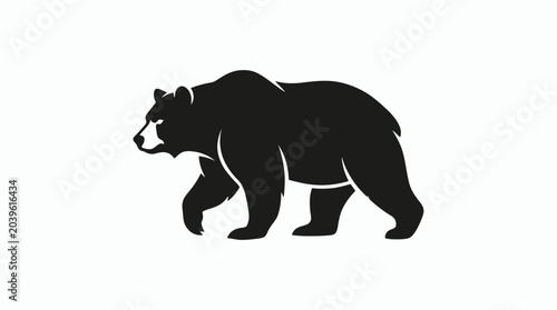 Obraz na plátně Black bear walking profile view.