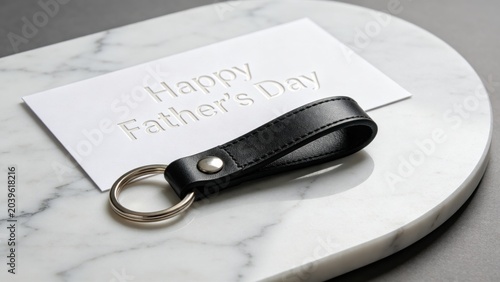 Car key and Happy Father's Day card modern gift concept for fathers