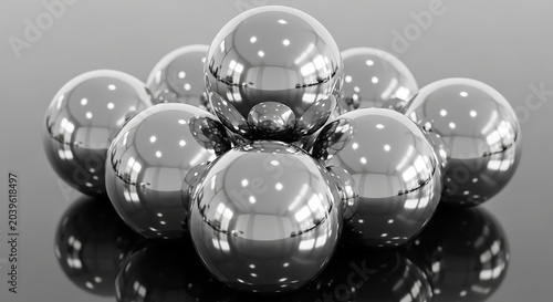 Shiny Spheres in Geometric Arrangement