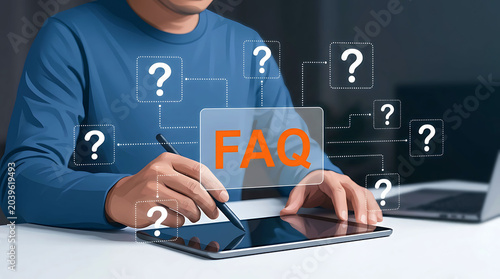 Naklejka Interactive FAQ Knowledge Base Digital Help Center Customer Support