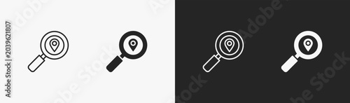 Slika na platnu Set of discovery icon in black and white collection