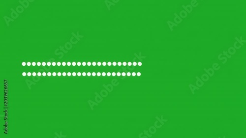 Animated dots moving across a green screen background for visual effects and motion graphics