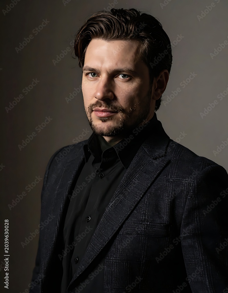 Fototapeta premium Man in dark suit (1)