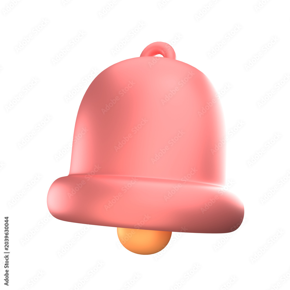 Fototapeta premium 3D Notification Bell Icon for E-commerce and App Alert