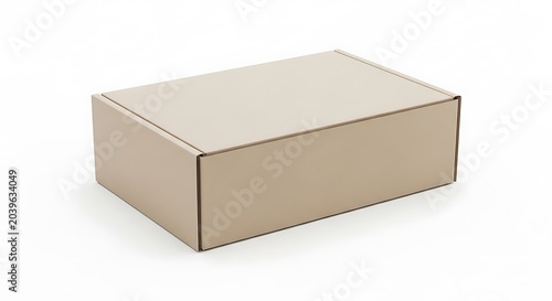 Minimalist beige cardboard storage box with lid.