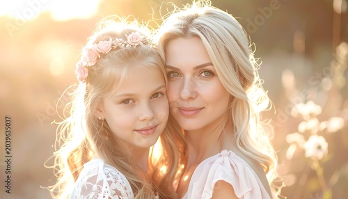 Mother daughter sunny