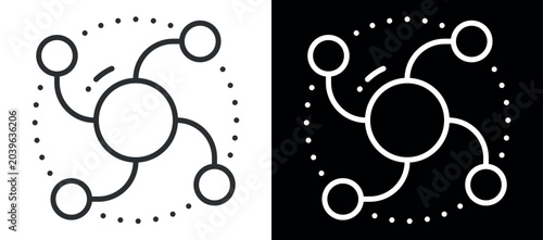 Minimalistic neural network icon representing digital connectivity