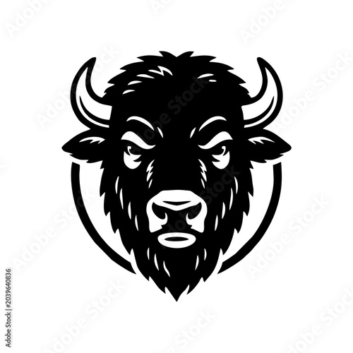 Bison head mascot logo design