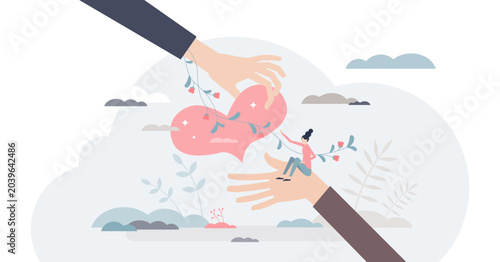 Photos Compassion and empathy as support and care in problems tiny person concept, transparent background