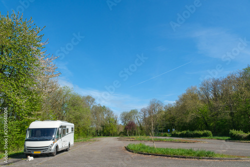 Camper Van on parking near  Fort de Fermont in  Beuveille in France.tif