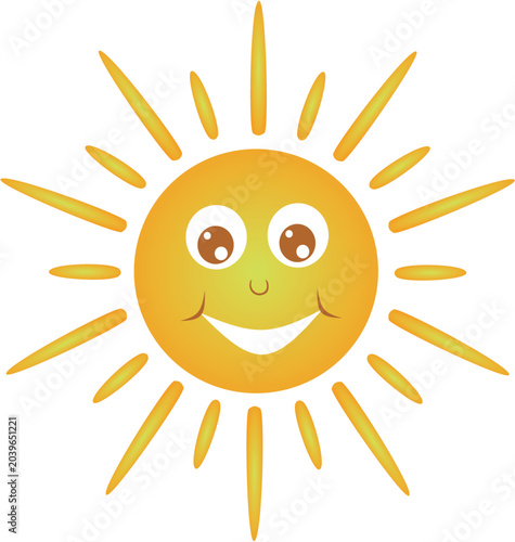 smiling sun - vector, children, friendly, cheerful, school, preschool, healthy smile