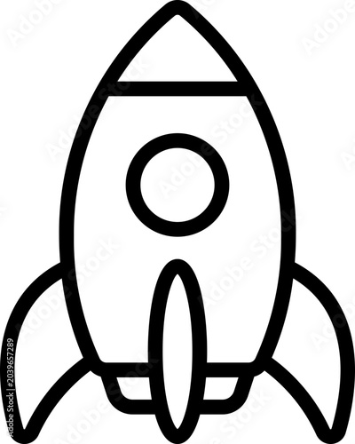 Black rocket icon - outline