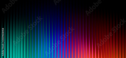Fractal glass neon background. Corrugated blue green pink red gradient pattern with foil texture and glass effect