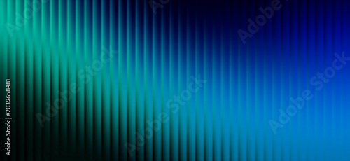 Fractal glass gradient background with glow. Corrugated blue green iridescent pattern with foil texture and glass effect