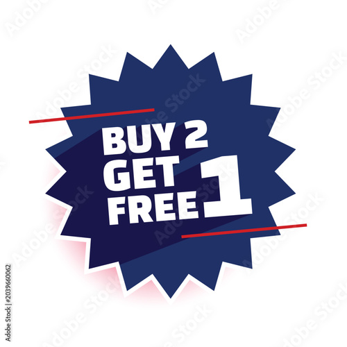 Buy 2 get 1 free sticker template design