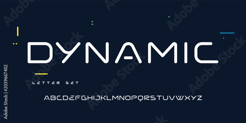 Canvastavla Sport Modern Future Logo Alphabet Font and Number