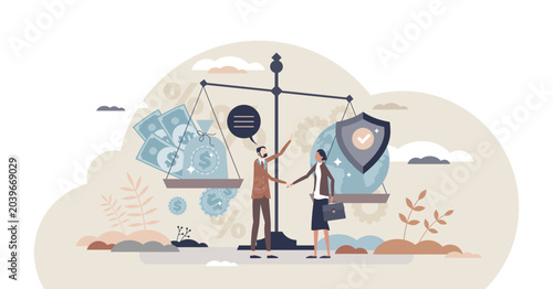 Photos Business ethics as company moral aspect over finance tiny person concept, transparent background