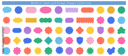 Bild auf Leinwand Vibrant modern label and badge shapes collection for designers and marketers wit