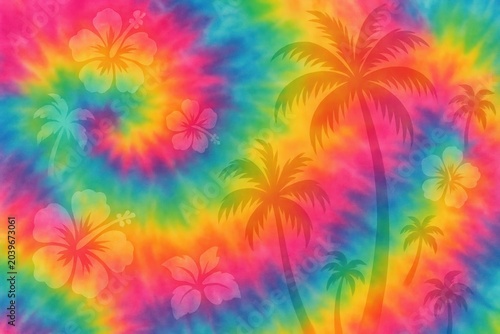 Vibrant tropical tie-dye background