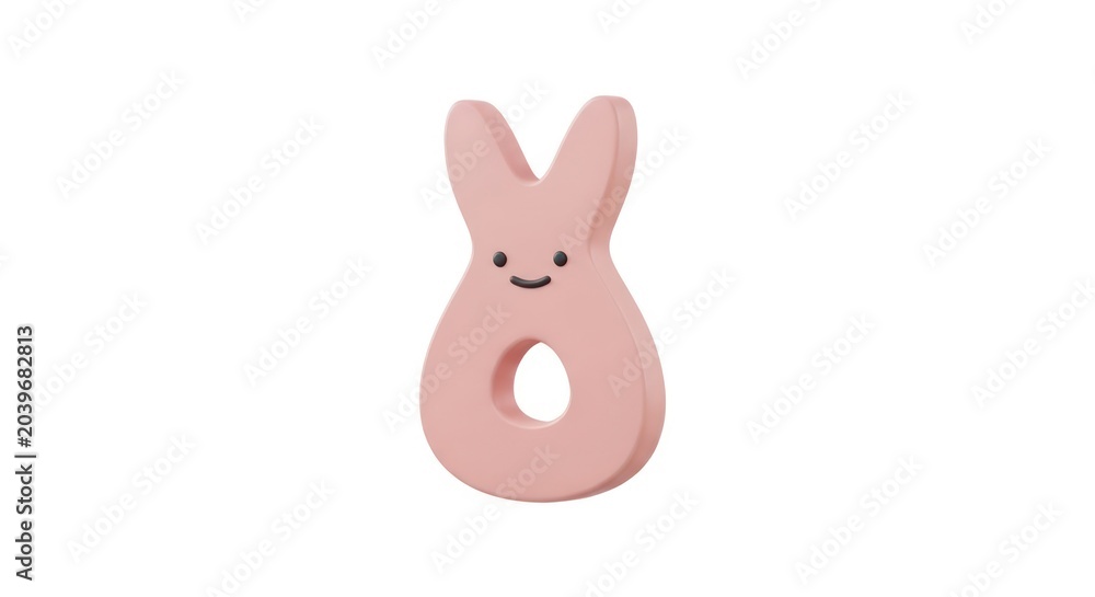 Fototapeta premium Cute pink bunny rabbit toy for babies in 3d render