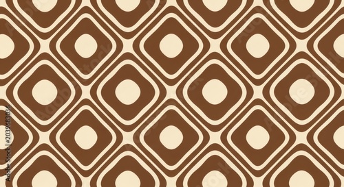 Javanese kawung batik seamless pattern, geometric circular motif Indonesian textile