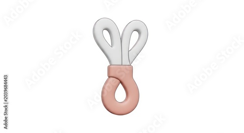 Stylized 3d pink and white rabbit ear accessory