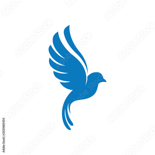 Abstract Blue Bird Silhouette