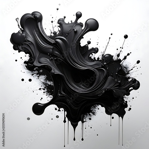 Dark liquid splash art