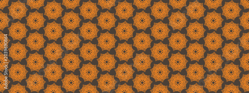 Obraz na plátně Elegant seamless geometric pattern featuring intricate floral mandala motifs arranged in a repeating layout
