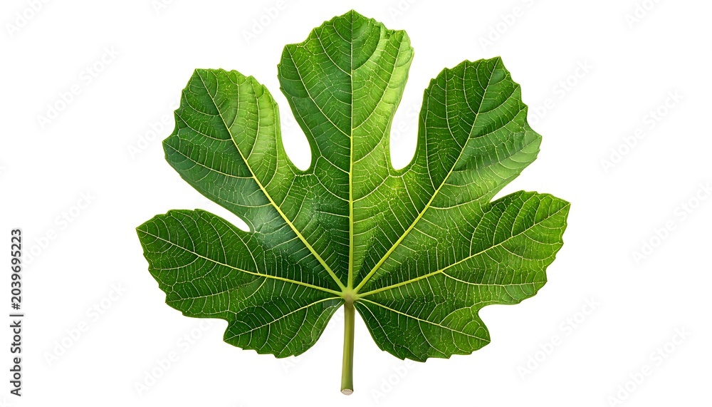 Obraz premium Green five-lobed plant leaf