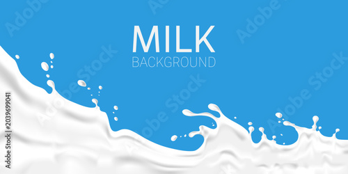 3D milk splashes with droplets background vector illustration