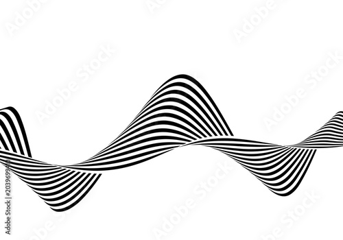 Elegant abstraction of parallel lines forming a smooth organic wave on paper. Eps 10