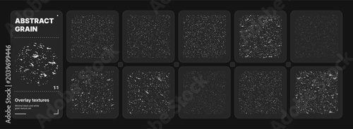 Tableau sur toile Abstract black grain texture set, subtle white noise vector background collectio