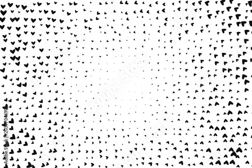 Black heart shapes halftone pattern background