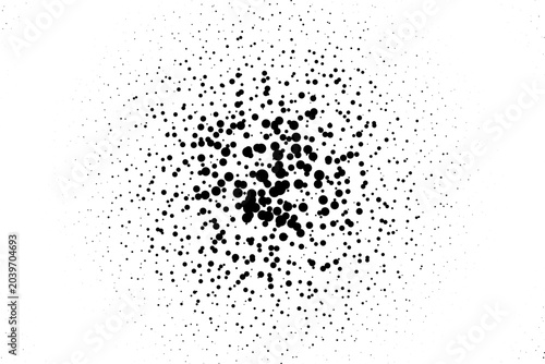 Abstract black halftone dot burst background